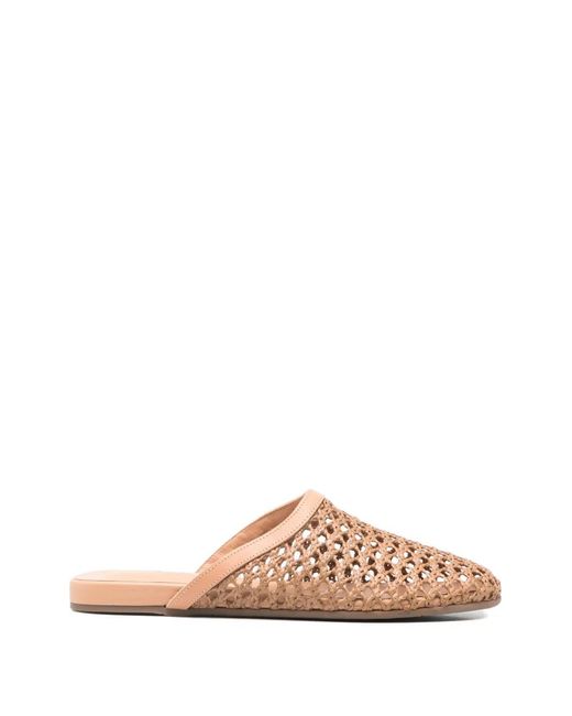 Ancient Greek Sandals Pink Woven Slippers