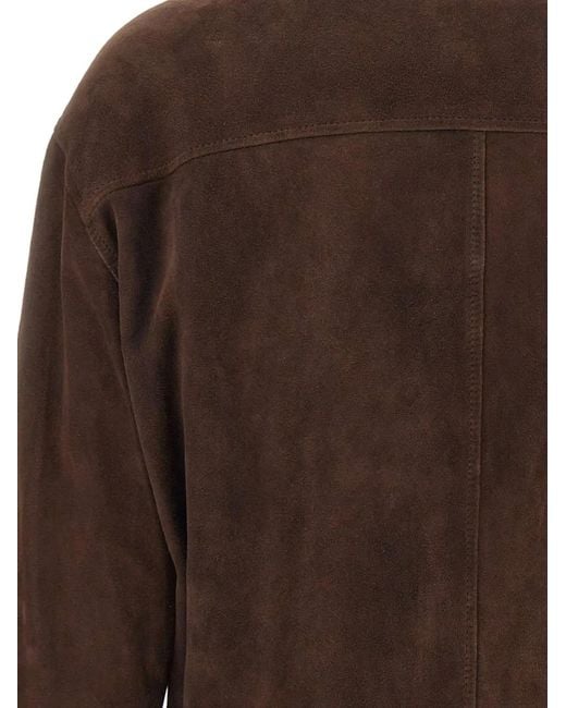 Volfagli Brown Ducale Degradé Suede Jacket for men