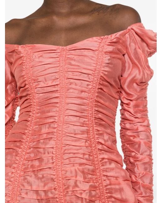 Khaite Red Judith Ruched-Finish Dress