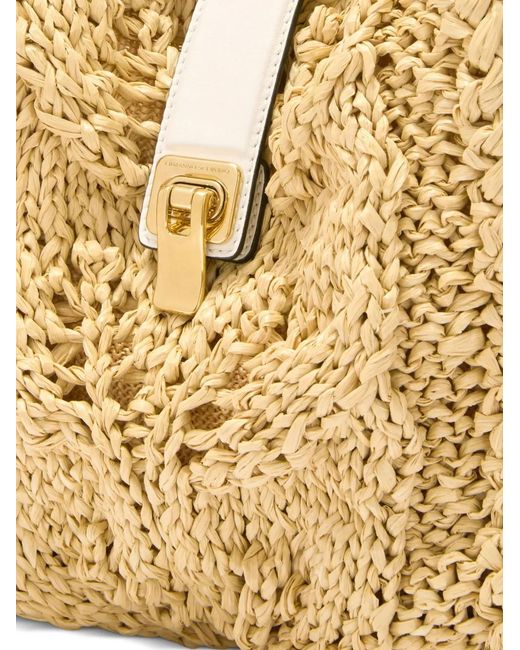 Ermanno Scervino Metallic Natural Raffia Shoulder Bag