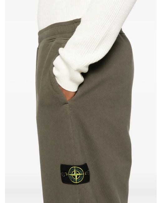 Stone Island Green Logo-Patch Track Pants for men