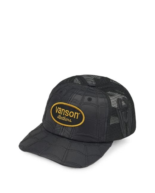 Supreme Black X Vanson Leathers X Marvel Logo-Patch Baseball Cap for men