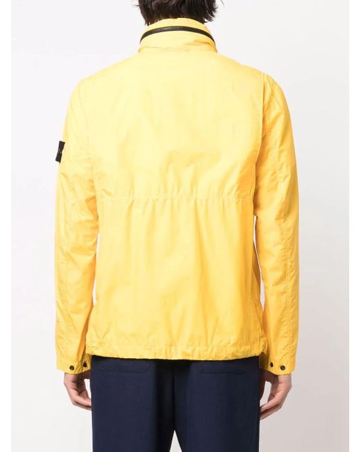 Stone Island Yellow Compass-Patch Zip-Up Jacket for men
