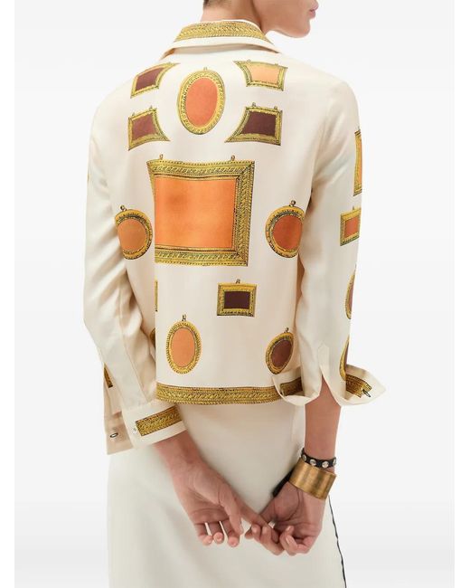 Versace Blouse Met Print in het Metallic