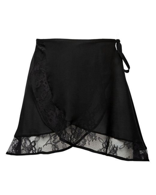 Fleur du Mal Black Wraparound High-waist Skirt
