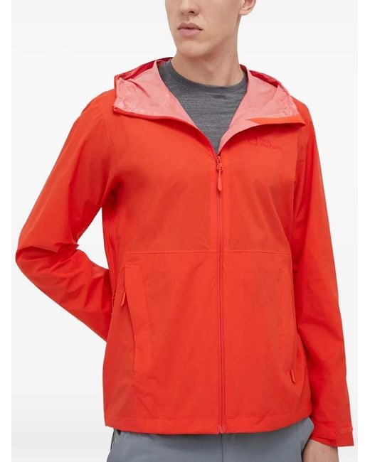 Jack Wolfskin Red Hooded Zip Jacket for men