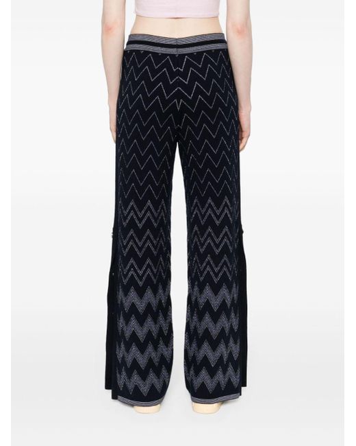 Missoni Blue Straight-leg Knitted Trousers