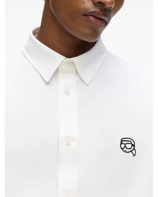 Karl Lagerfeld White Ikon Buttoned Shirt for men