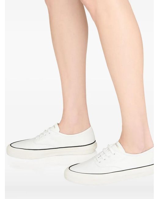 Aquazzura White Lace-Up Leather Sneakers
