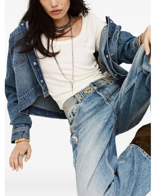 Ba&sh Blue Rize Wide-Leg Jeans