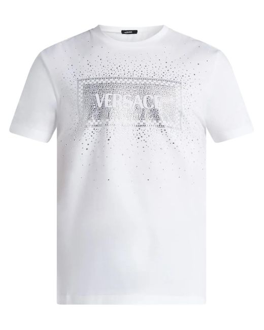 Versace White Crystal '90S Vintage Logo T-Shirt for men