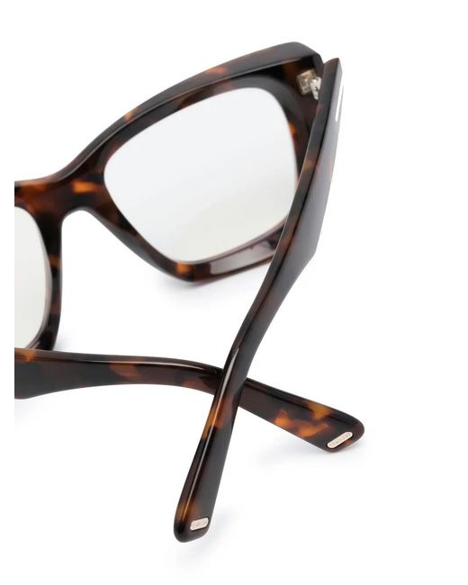 Tom Ford Blue Tortoiseshell Logo-Arm Glasses
