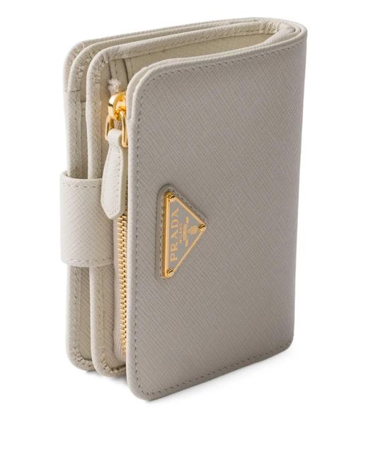 Prada Natural Small Saffiano-leather Snap Wallet