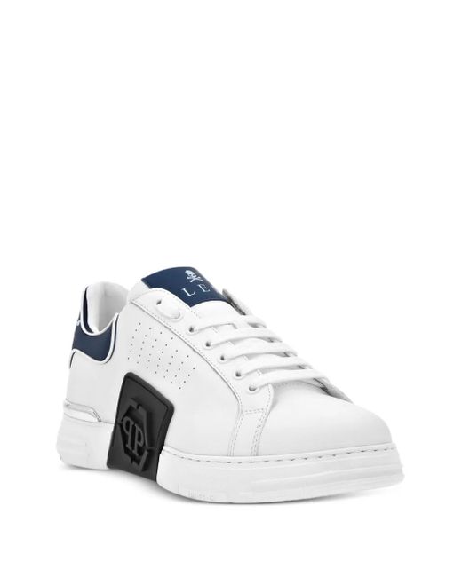 Philipp Plein White Nappa-Leather Low-Top Sneakers