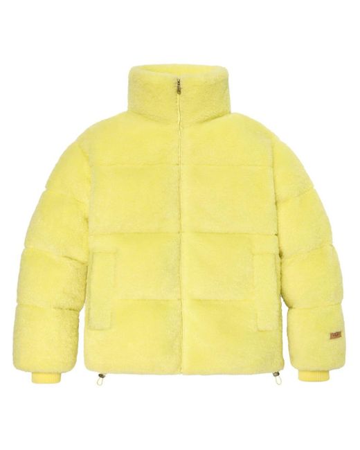 Ugg Lemon Yellow Brushed Padded Funnel-Neck Jacket