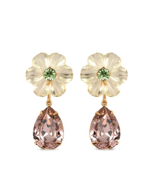 Jennifer Behr Metallic Juna Flower-Drop Earrings