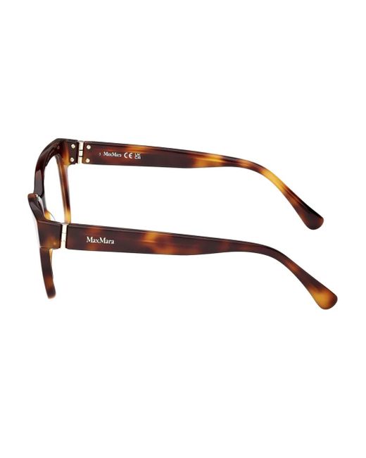 Max Mara Brown Tortoiseshell Square-Frames Glasses