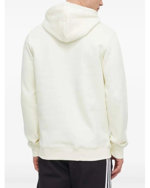 Adidas White Logo-Embroidered Hoodie for men