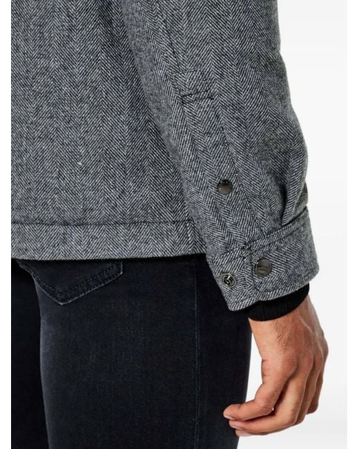 Woolrich Hemdjacke mit Fischgrätenmuster in Gray für Herren
