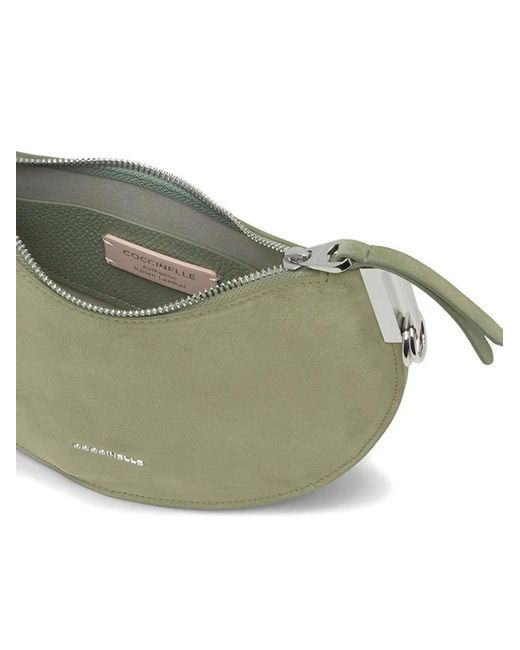Coccinelle Green Medium Sunup Suede Shoulder Bag