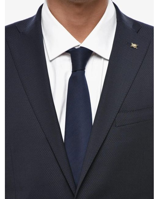 Corneliani Blue Single-Breasted Virgin Wool Suit for men