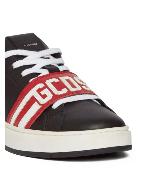 Gcds Black Leather Sneakers for men