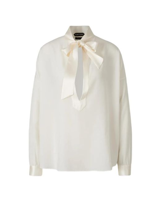 Tom Ford White Long-Sleeve Blouse