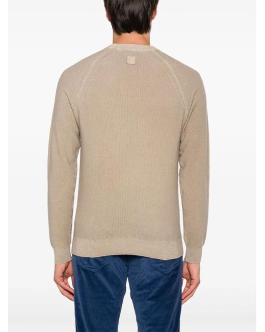 Jacob Cohen Natural Cashmere Crewneck Sweater for men