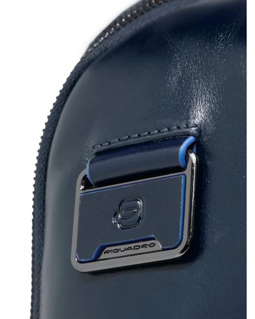 Piquadro Blue Logo-Plaque Backpack for men