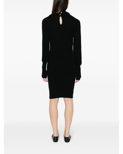 Vivienne Westwood Geribbelde Mini-jurk Met Geborduurd Logo in het Black