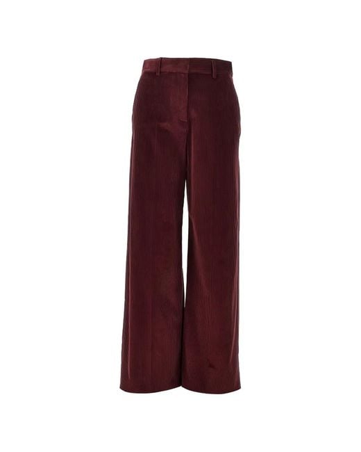 Weekend by Maxmara Purple Corduroy Wide-Leg Trousers
