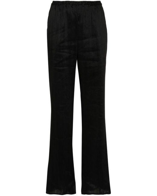 Pantalones Amata con cintura elástica Loulou Studio de color Black