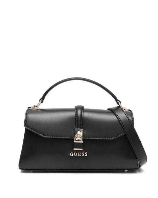 Guess Black Mini Queensland Lock-Accent Tote Bag