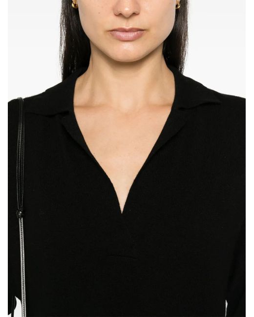 Pinko Black Love Birds-Embroidered Polo Top
