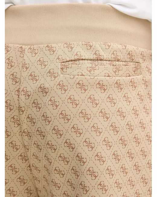 Guess Natural Korbin Monogram-Pattern Drawstring Shorts for men