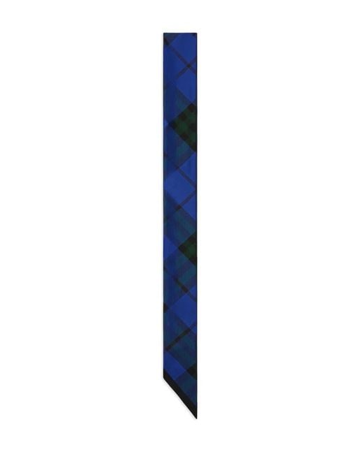 Burberry Blue Checked Silk Scarf