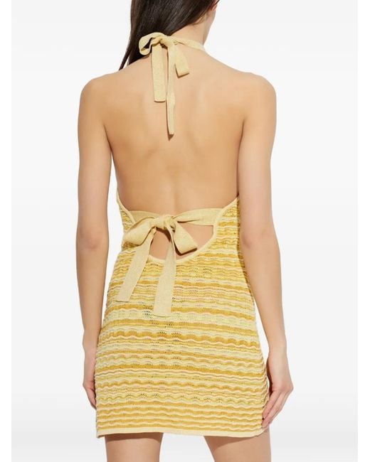 Cult Gaia Yellow Erina Knit Mini Dress