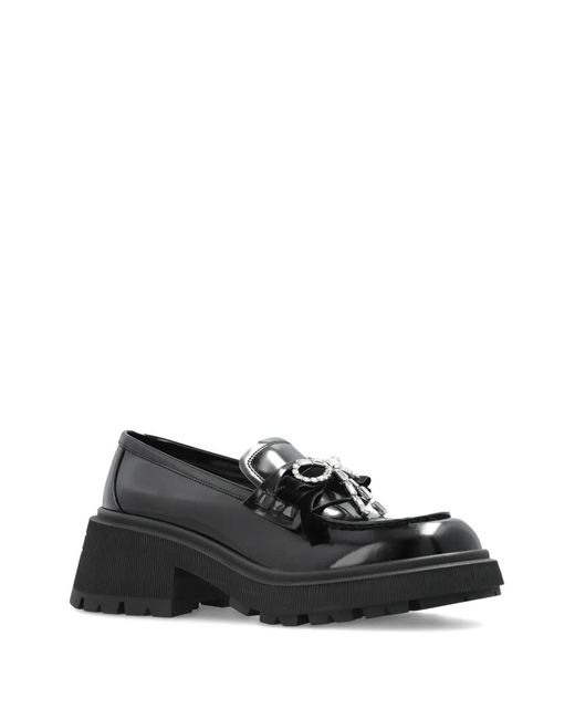 Jimmy Choo Black 40Mm Azizi Bow-Detailed Loafers