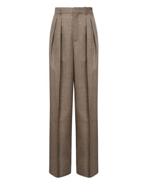 Saint Laurent プリーツ パンツ Brown