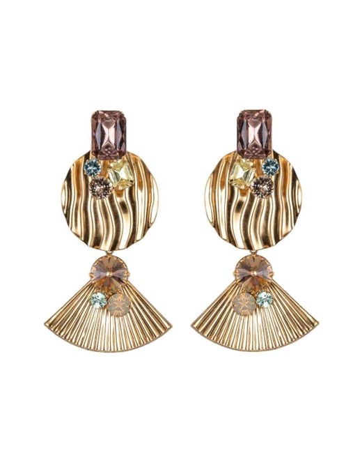 Jennifer Behr Metallic Thais Crystal-embellished Earrings