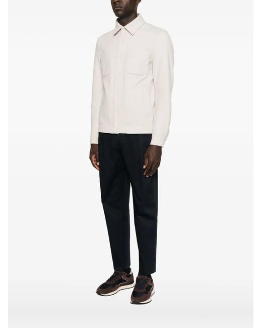 Herno White Chest-Pockets Press-Stud Jacket for men