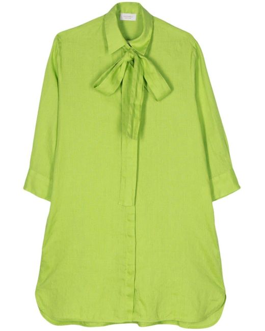 Mazzarelli Green Seersucker Cotton Shirt