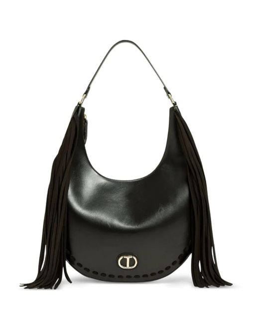 Bolso de hombro con detalle de flecos Twinset de color Black