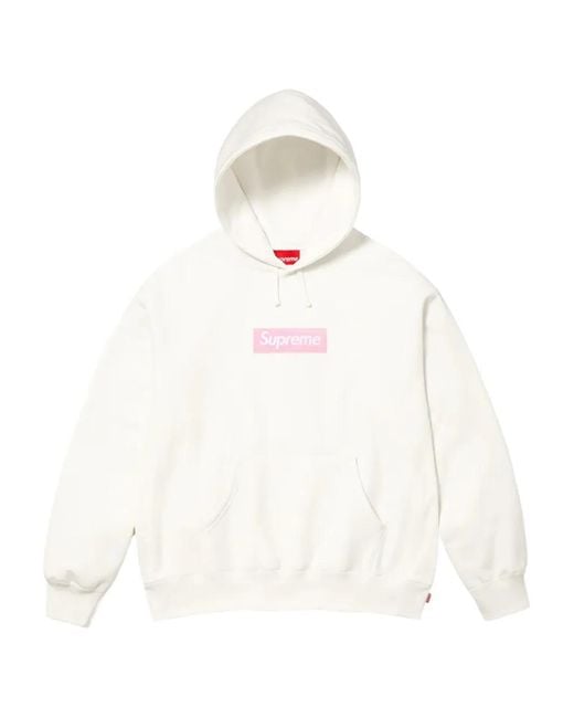Supreme Box-Logo Hoodie in White for Men | Lyst