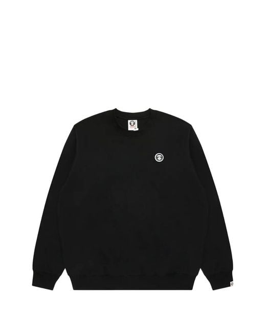Aape By A Bathing Ape Black Aapenow Logo-Patch Sweater for men