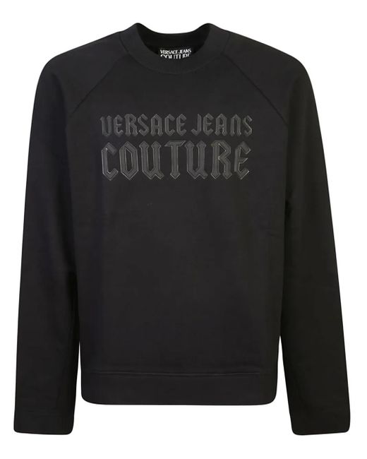 Versace Jeans Couture Black Gothic Logo Sweatshirt for men