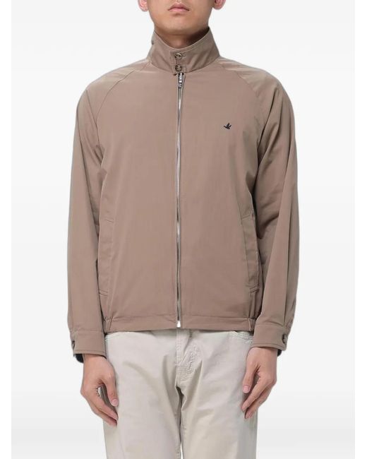 Brooksfield Natural Reversible Check-Pattern Bomber Jacket for men