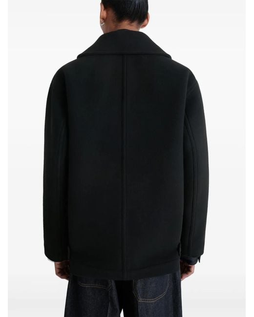 Lemaire Black Boxy Peacoat for men