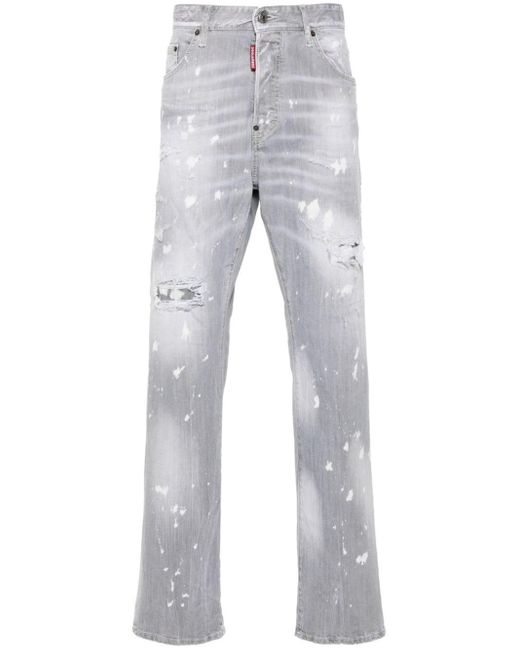 DSquared² Gerade Jeans im Distressed-Look in Gray für Herren