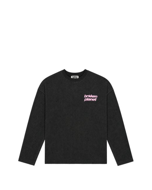 BROKEN PLANET Black Star Logo Waffle-Textured T-Shirt
